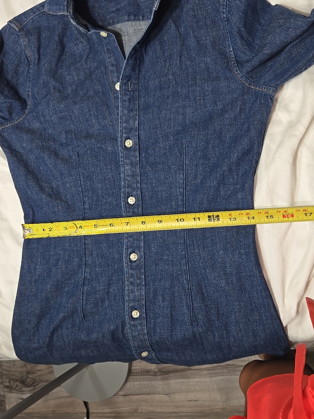Polo by Ralph Lauren Dark Blue Denim Button-Front Midi Dress - Picture 10 of 11